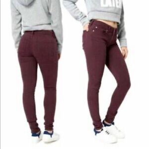 GAP denim 5 pocket mid ride maroon jeans size 4